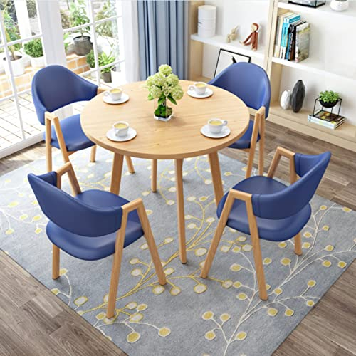 Tisch und Stuhl Set, 5-teilig, Esstisch Küchentisch Büro Konferenztisch runder Kaffeetisch Besprechungstisch Verhandlungsraum Schönheitssalon Café, Lounge Bankettstühle Essecke Frühstücksecke ( Color