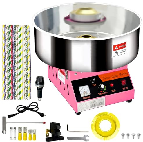 Cotton Candy Machine Commercial, 20 Electric Cotton Candy Maker, 1080W Candy Floss Maker with Sugar Scoop and Lights Music, Perfect for Family Party Amusement Park Carnival