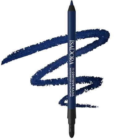 IsaDora Perfect Contour Khôl - Tenue forte sans bavure - Crayon khôl noir idéal pour les yeux fumés - Hautement pigmenté et hypoallergénique - Facile à appliquer - Crayon à paupières - Bleu foncé
