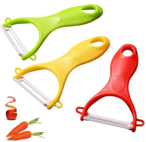 Vegetables Peeler Advanced Ceramic Peeler Plastic Handel-Sharp Rust Prevention -Set of 3