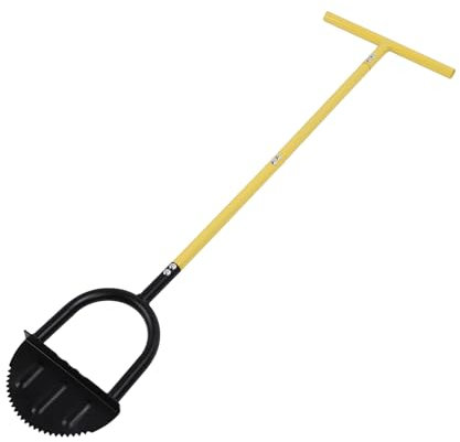 Coupe-Bordure Manuel Demi-lune, Coupe-Bordure Demi-lune en Acier au Carbone de qualité Supérieure avec Poteau de 96 Cm, Conception Dentelée pour une Bordure de Pelouse Facile