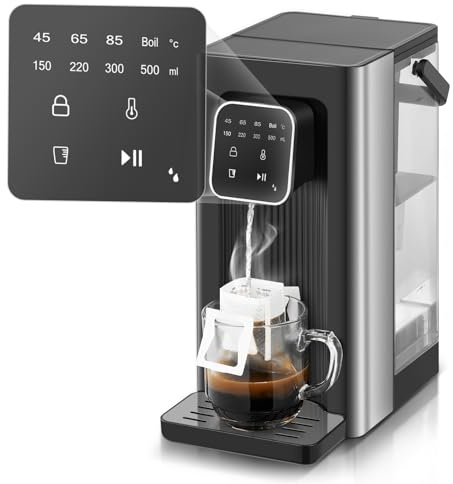 Erogatore di Acqua Calda, 2600 W Acqua Calda in Pochi Secondi, 4 Livelli di Temperatura, 4 Quantità d'acqua, Serbatoio da 2,5 l, Compatto ed Efficiente dal Punto di Vista Energetico