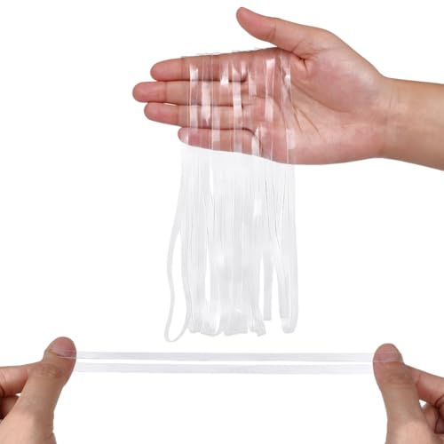 NBEADS 100 Pcs Bandes Élastiques Transparentes, Sangles de Reliure Robustes en TPU de 5mm de Large pour Livres Appareils Photo Fournitures de Bureau Cuisine Maison Emballage Fixation, 40cm
