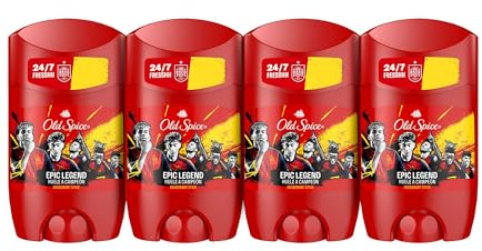 Old Spice Desodorante En Barra Para Hombres 4x50ml.Selección Española. Fresco 24 Horas, Todos Los Días Con Uso Diario, Perfume Duradero, Protección Contra El Mal Olor, 0% Sales De Aluminio
