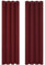 Deconovo Christmas Decorations Window Treatment Curtains Thermal Insulated Blackout Curtains Eyelet Curtains for Kids Bedroom 52x 63 Red 1 PAIR