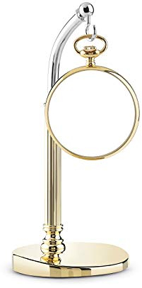 Capital Espositore per orologio da tasca, supporto da tavolo in ottone per orologio da tasca, orologio non incluso (Bicolore_dorato)