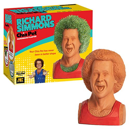 Chia Pet Richard Simmons with Seed Pack, Decorative Pottery Planter, Easy to Do and Fun to Grow, Novelty Gift, Perfect for Any Occasion