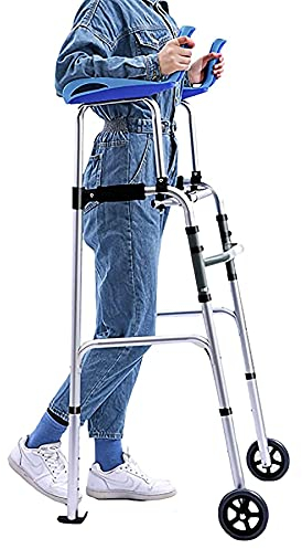 Upright Walker Rollator Stand Up Double Folding Rollator Walker Höhenverstellbare Rollmobilität Gehhilfe Stand Up Folding Heavy Duty für Senioren und Erwachsene mit Behinderung