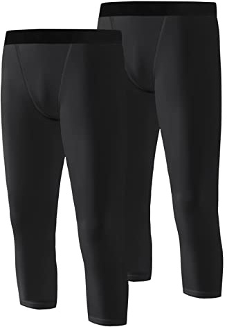 Hovershoes 3/4 Garçons Jeunes Compression Leggings Collants Base Layer Sports Course Capris Enfants Pantalons pour entraînement Basketball