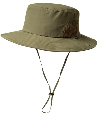 parte superior-EX - Gorros de golf para hombre, tamaño extragrande, tamaño XL, XXL, estilo Boonie Safari, de ala ancha, impermeable, UPF50+, Verde militar, L/XL
