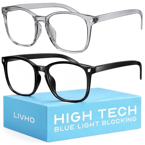 livho High Tech-blåfilter glasögon – avancerade datorglasögon med 99 % blått ljusblockering – skydd mot ögontrötthet och UV-bländning