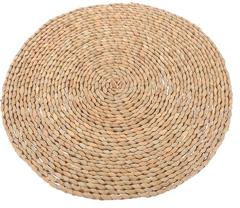 DECHOUS Futonkissen Aus Stroh Picknick-bodenmatte Boden Sitzmatte Meditationskissen Aus Stroh Gewebtes Meditationskissen Rohrkolbengras Natürlich Meditationsmatte