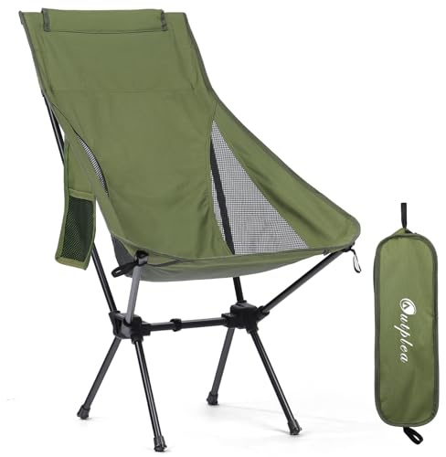 Outplea Sillas Camping Plegable Ligeras, Silla Playa Plegable Alta, Sillas de Pesca para Exterior Picnic Jardín Senderismo, Verde
