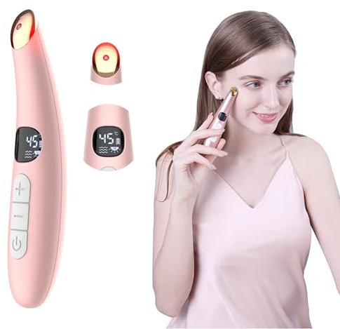 Wiederaufladbares Augen-Massagegerät mit 3 Massagemodi für die Augen, lindert Augenschmerzen, verbessert das Syndrom des trockenen Auges und dunkle Ringe (Rosa)