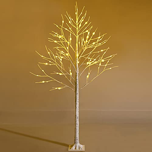 KOMFOTTEU Konstgjord julgran 150/180 cm av PVC, förbelyst julgran med 72/96 LED-lampor, järnstativ, julträd med rotbas, vit (180 cm)