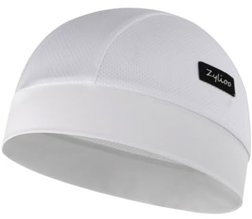 Zylioo Cykelunderhjälmsmössa UV-skydd Cykelmössa för Stort Huvud - Sommar, Storlek M/L/XL/XXL (57-62), för Utomhussport, Cykling, Klättring, Fiske, Vit