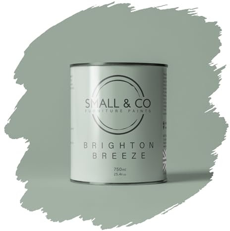 Small & Co Furniture Paint – Brighton Breeze (light sea-breeze blue with airy calm) | Premium Water-Based Matte Acrylic for Cabinets & Wood | Strong Adhesion, Low Odour, Quick Dry | 750ml