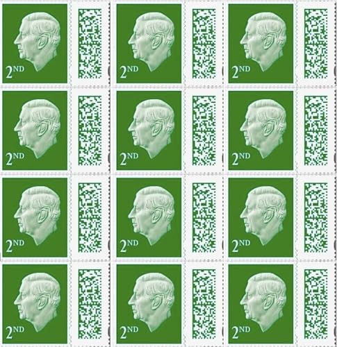 2nd Class Stamps UK (12 Pack) | QR Barcoded Self Adhesive | Postage Stamps for Standard Mail | Book of 12 x 2nd Class Stamps | Stamps Online | UK Letter Postage Stamps
