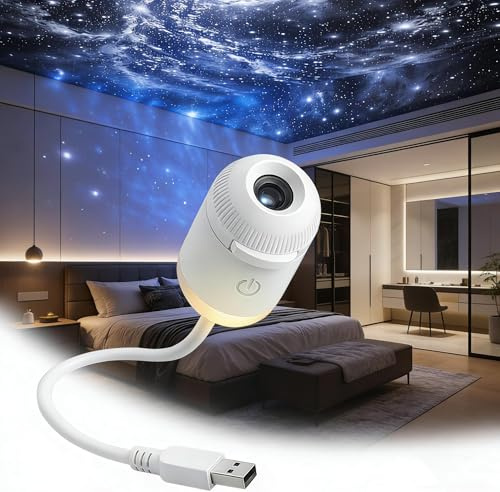 Galaxy Night Light-projektor, med 12 glidande projektionsfilmer, justerbar ljusstyrka 360° roterande stjärnhimmel nattljusprojektor, för bil- och sovrumsdekoration 5PCS-A