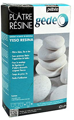 Pébéo - Gédéo Plâtre Résine 1 KG - Plâtre pour Moulage et Coulage d’Objets Fins - Blanc Prise Rapide