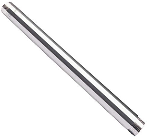 Horiznext stainless steel 304 pipe nipple npt 1/2 male threaded cast fitting, 12 inches length tube sleeve extension connector, schedule 40 conduit hose adapter