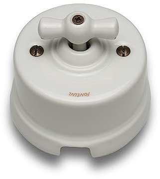 FONTINI - GARBY - Interrupteur Va & Vient Porcelaine Blanche Manette Porcelaine Blanche 10A-250V - Réf. 30308173