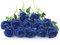 Laelfe 12 Pcs Royal Blue Artificial Roses, Long Stem Faux Silk Blue Flowers Fake Roses for Wedding Bridal Bouquet Home Party Arrangment Hotel Garden Decoration (Royal Blue)