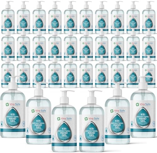 36 Bottles 500ml Alcohol Hand Sanitiser Vira Safe Gel 70% Antibacterial Aloe 500ml Germ Fighting Formula Kills 99% of Harmful Germs
