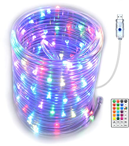 GLPE 20m 200 LED Schlauch, USB Lichterkette Außen Innen,8 Modi und 16 Farbwechsel,RGB lichterschlauch aussen IP65 Wasserdichte für Garten,Schlafzimmer,Party,Camping,Weihnachten