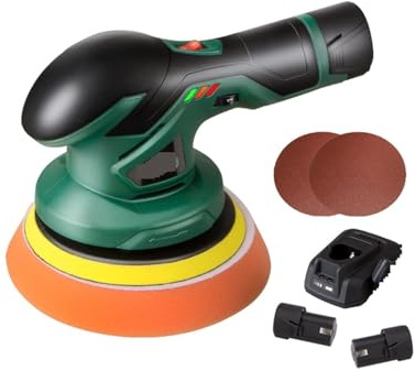 Pulidora de búfer de coche Pulidor de automóviles sin cable 12V inalámbrico Dar Máquina de pulido de automóviles Sin escobillas Acción DUAL COMADURA FREE 2 UNIDS Batería de litio para el pulido y ence
