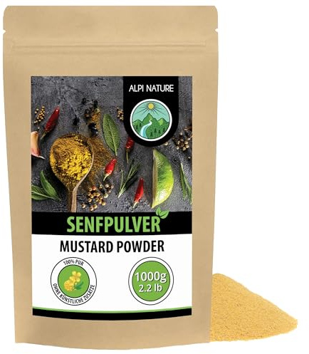 Alpi Nature Senapspulver Gult Vitt 1kg, Malet Senap Pulver, Malda Vita Gula Senapsfrön