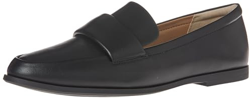 Amazon Essentials Mocassini con Punta Morbida Donna, Nero Finta Pelle, 36 EU
