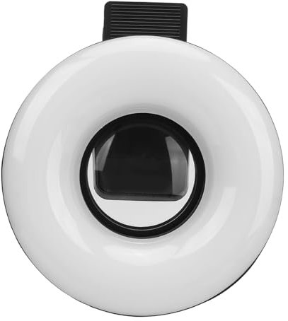 Objectif Macro avec Anneau Lumineux LED, Zoom 15X, Objectif Grand Angle, Chargement USB, Large compatibilité pour la Photographie et Le Vlogging (Black)