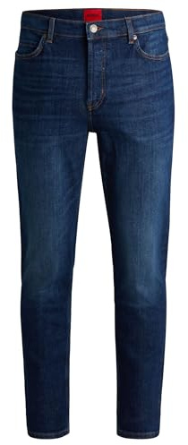 HUGO Hommes 634 Jean Tapered en Denim Stretch Bleu foncé