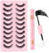 Poiuyoiu Lot de 10 Paires de Faux Cils Russes Avec Colle à Cils Bond et Scellement DIY à la Maison Effet 3D œil de Chat D Curl Vaporeux Réutilisables