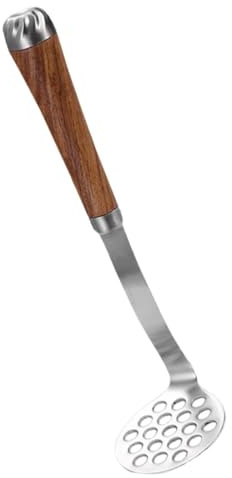 CONGARTENO Manuell Potatisstötare För Kök Potatisstötare I Fina Hål Återanvändbar Rostfritt Stål Och Trä Säker För Familjen