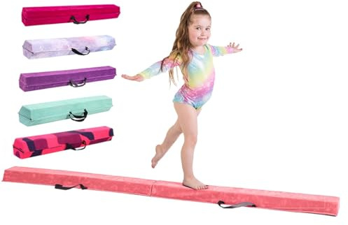 TINY TUMBLERS Barra de Equilibrio para niños - Tamaños 210/240/270/300cm Increíble Equipo de Equilibrio para niños en casa - Ante sintético, Espuma EVA de Alta Densidad - Correas de Transporte