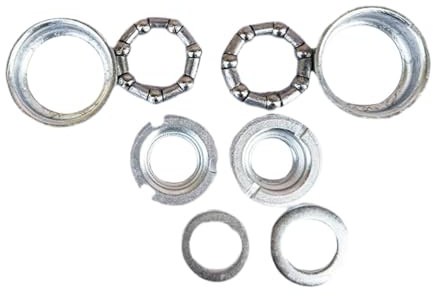 Fenteer 9 Pièces Ensemble de Coupelles de Boîtier de Pédalier Vélo Enfant avec Roulements Acier Facile à Installer Adapté pour Réparation Entretien Cadeau, Argent