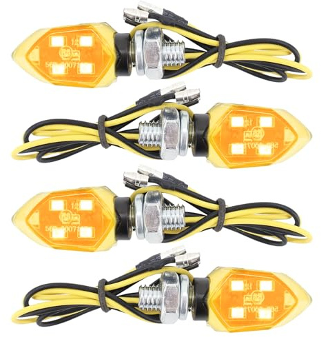 Rierousy 4 unidades de intermitentes LED de 12 V para motocicleta, homologados con certificación universal y resistentes al agua. Adecuados para motocicletas, motos todoterreno, motos de cuatro ruedas