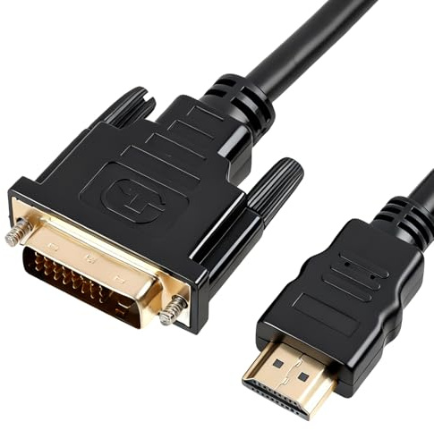 Wvxilyr 1,5 Metro Cavo HDMI a DVI Bidirezionale 1080P, Adattatore HDMI DVI, Cavo DVI-D a HDMII 24+1 PIN Placato oro, Compatibile con PC, Laptop, Proiettori e TV Connessione Semplice e Conveniente