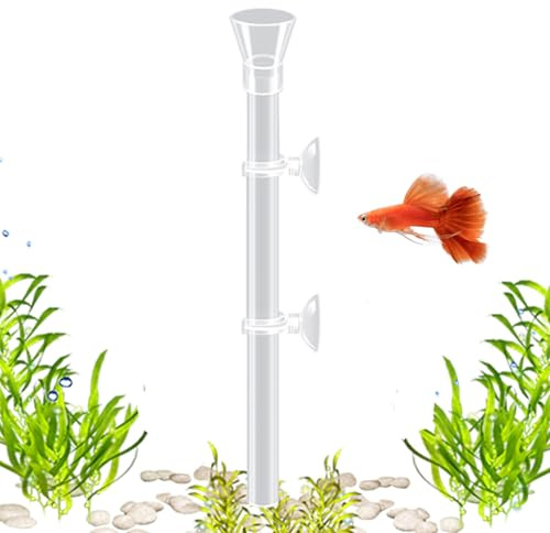 Tubo de alimentación para peceras | Acrílico transparente a prueba de derrames | Tubo de alimentación de peces Betta para alimentos, para control de alimentos, mascotas acuáticas, cangrejos de río