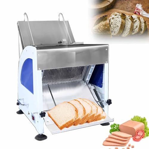 GTHTUHFD Rebanadora De Pan Comercial, Cortadora De Pan Eléctrica, Cortadora De Pan Eléctrica con Cuchilla, Tostadora De Cocina, Grosor Ajustable, Cortadora De Alimentos para