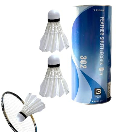 Set med badmintonbollar 3-Pack Lättviktiga, snabba, vindtåliga fjäderbollar | Utomhustränings Badmintonbollar Med Kork Och Hög Hastighet Passar för alla Nybörjare, Spelare, Barn, Vuxna, Park, , Kl