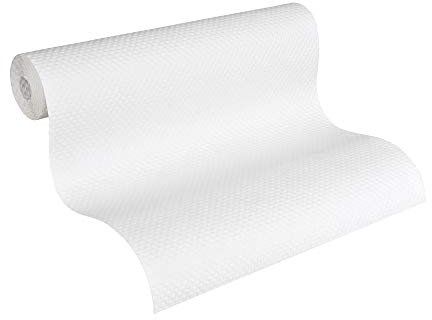 A.S. Création Vliestapete - überstreichbare Uni Tapete 141217 in weiß - einfarbige Wandtapete für verschiedene Räume 10,05 m x 0,53 m