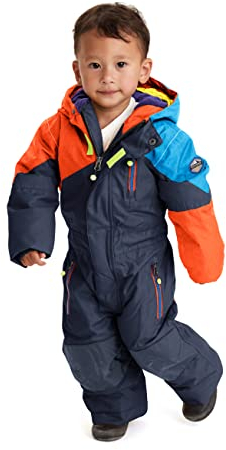 Killtec Schneeanzug Kinder Kesley Mini - Skioverall mit Kapuze - 10.000 mm Wassersäule - Skianzug für Jungen und Mädchen, Dunkelnavy, 122/128