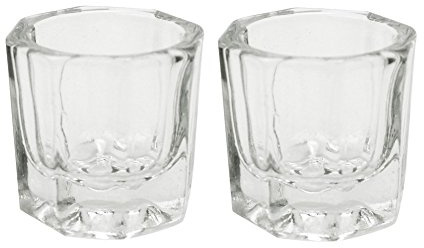 PandaSpa 2 Pieces Dappen Dish Crystal Bowl Glass Acrylic Nail Liquid Powder Nail Art (Pack of 2)