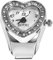 Hemobllo Elastische Finger Ring Uhr Herz Form Finger Uhr Kreative Finger Ring Uhren für Paare Diamant