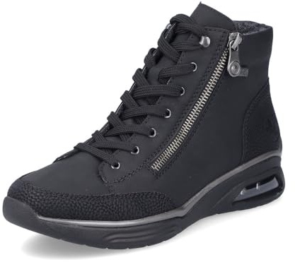 Rieker Donna M5610 Stivali stringati, nero, 40 EU, Nero, 40 EU