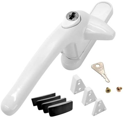 Universal Cockspur Window Handle Kit (3 Pack) - Left, White/Black