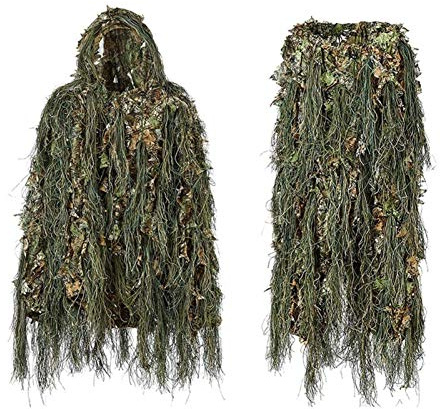 Ghillie Traje Caza Woodland 3D Hoja Bionic Disfraz Uniforme CS Trajes de camuflaje Set Sniper Jungle Train Paño de caza